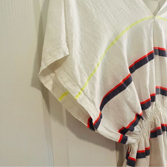 Lemlem V neck White and Multicolor Striped Swim Coverup - Picture 10 of 10